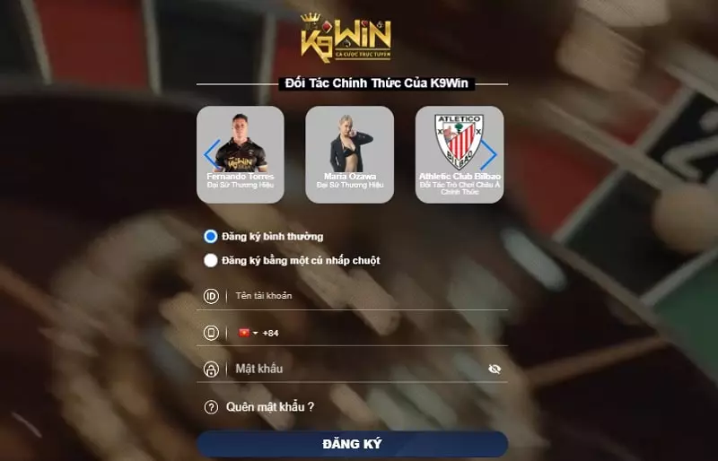 Các bước đăng ký K9win