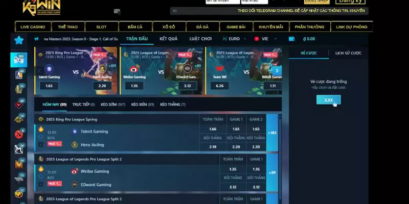 cách cá cược thể thao tại K9win