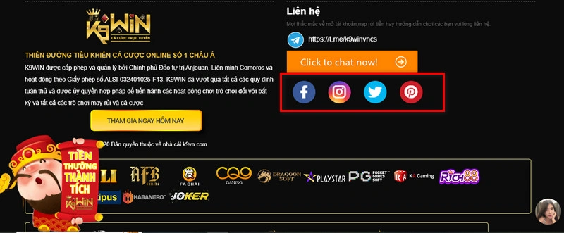 thông tin liên hệ K9WIN chính thức